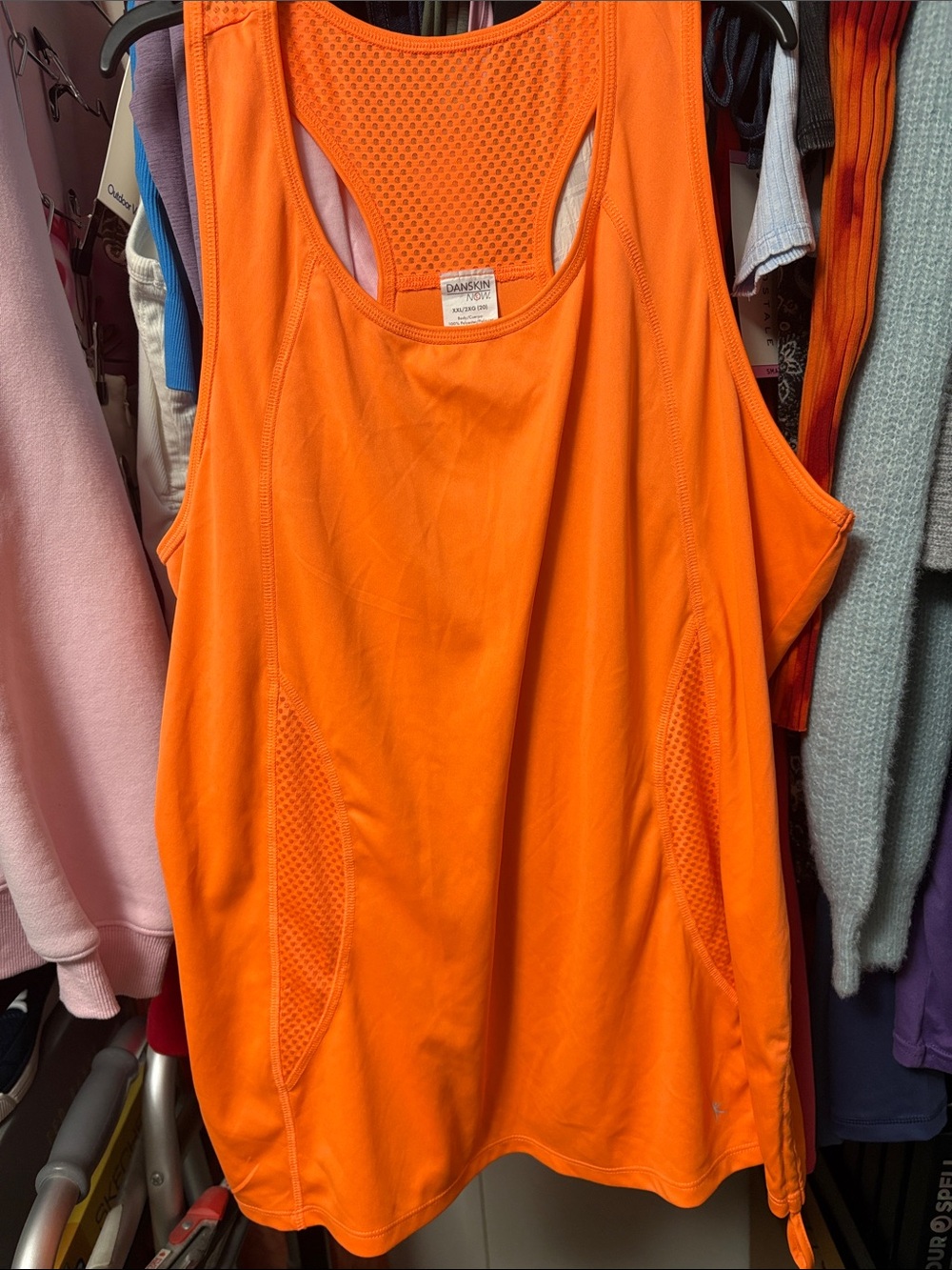 Danskin Bright Orange Athletic Mesh-Back Tank